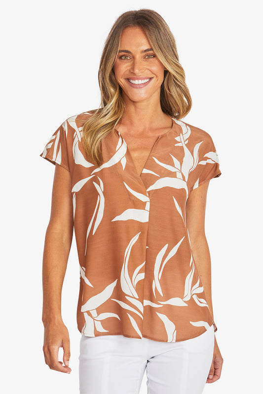 Womens Erika Top Brown P595336