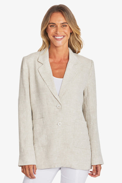 Womens Erin Linen Jacket Natural P595404