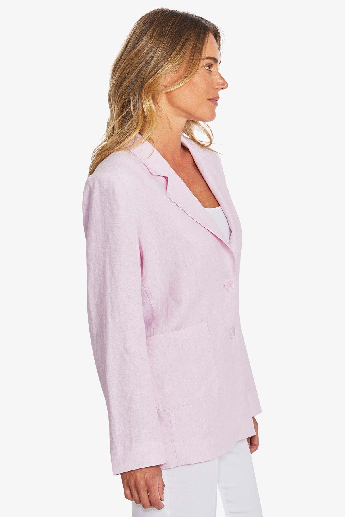 Womens Erin Linen Jacket Pink P595404