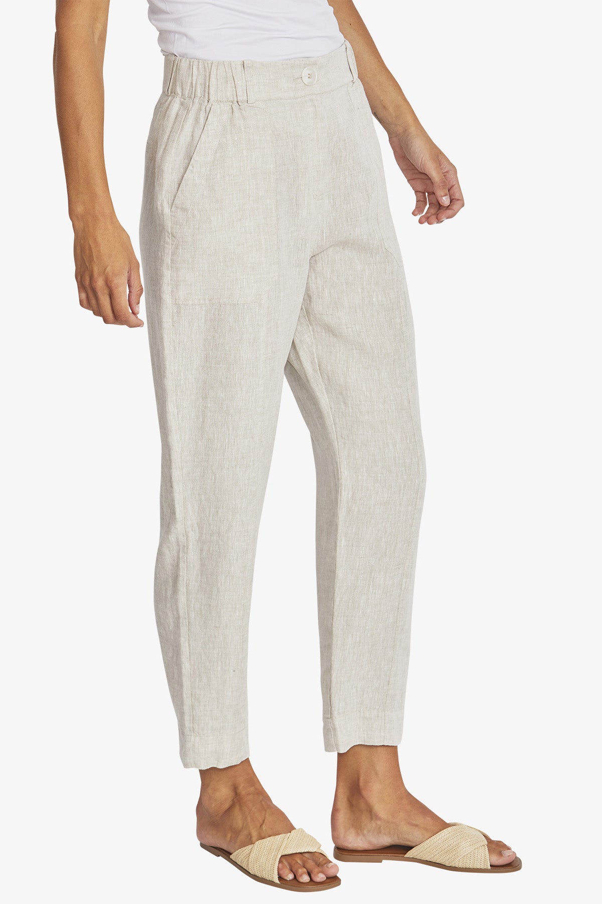 Womens Erin Linen Pant Beige P595723