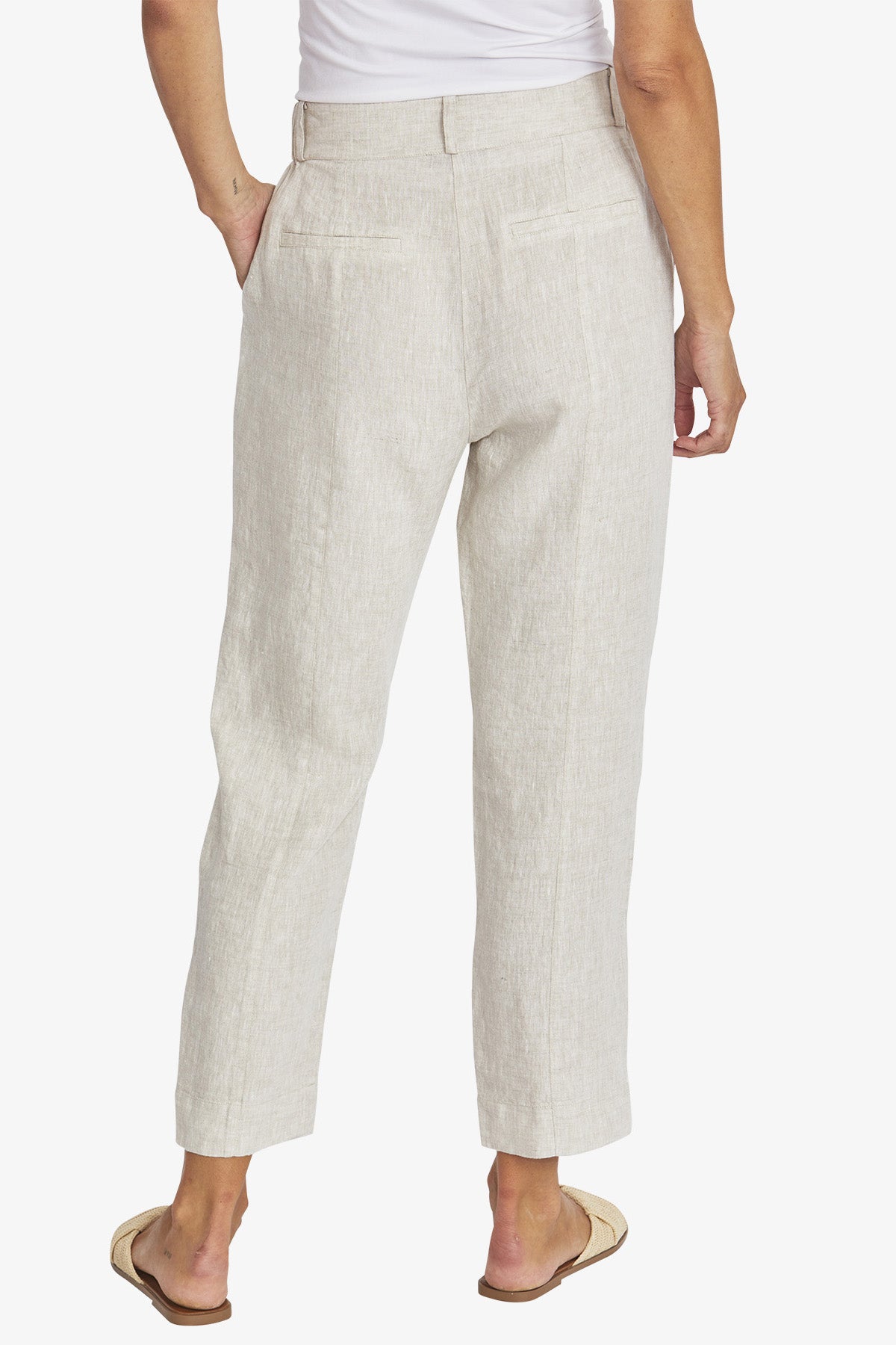 Womens Erin Linen Pant Beige P595723