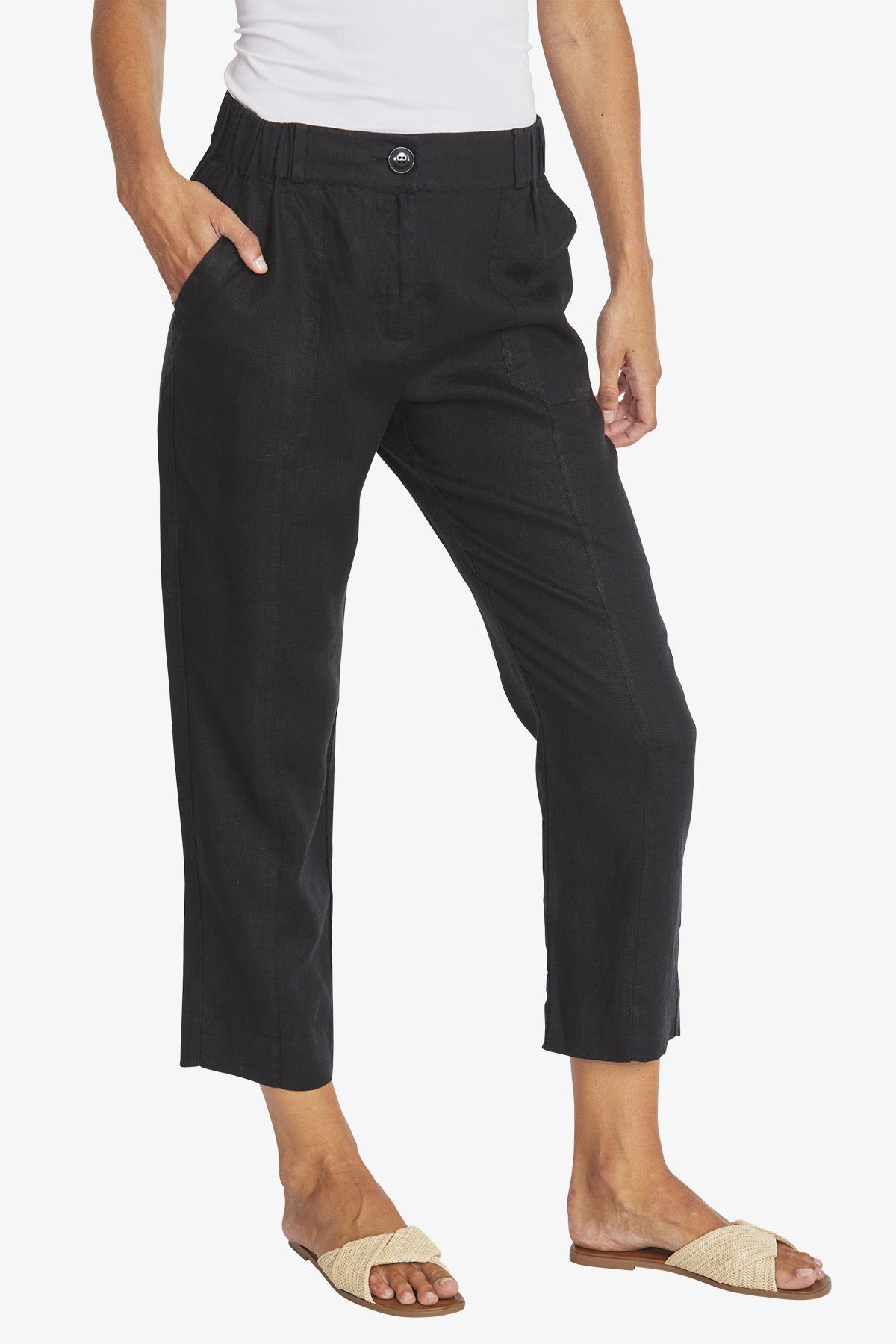 Erin Linen Pant in Black