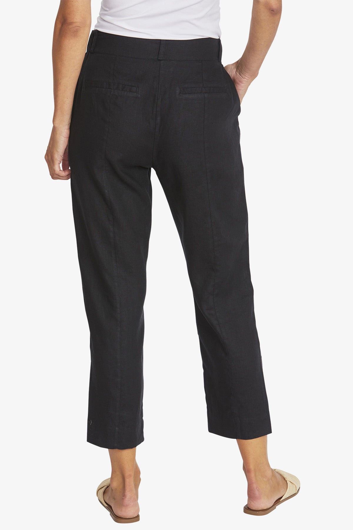 Erin Linen Pant in Black