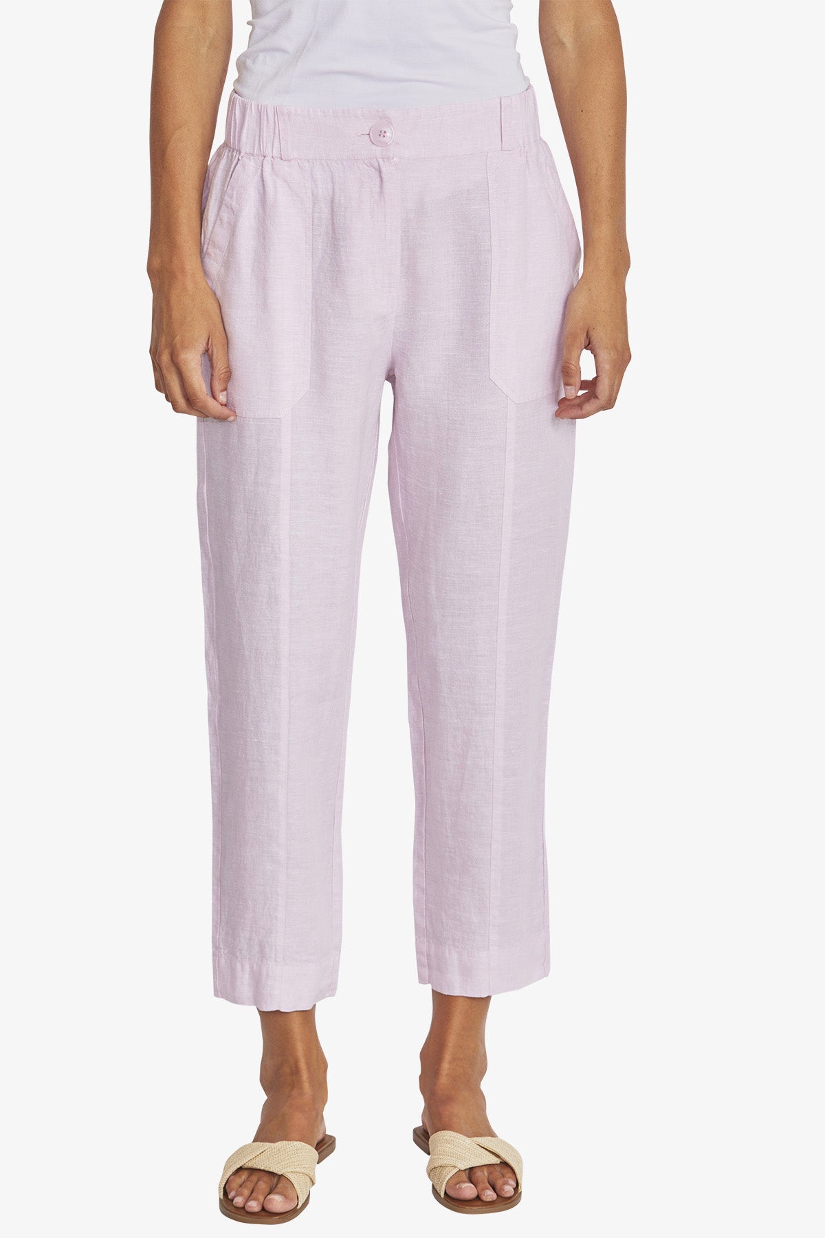 Womens Erin Linen Pant Pink P595723