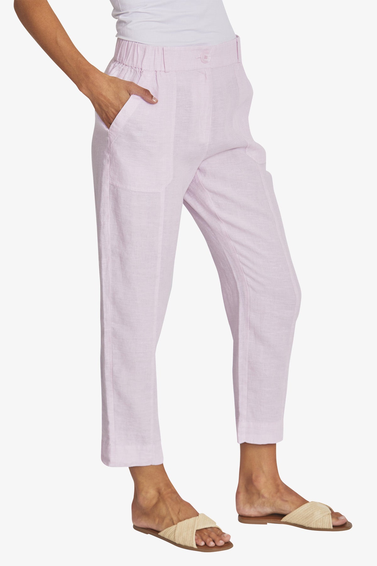 Womens Erin Linen Pant Pink P595723