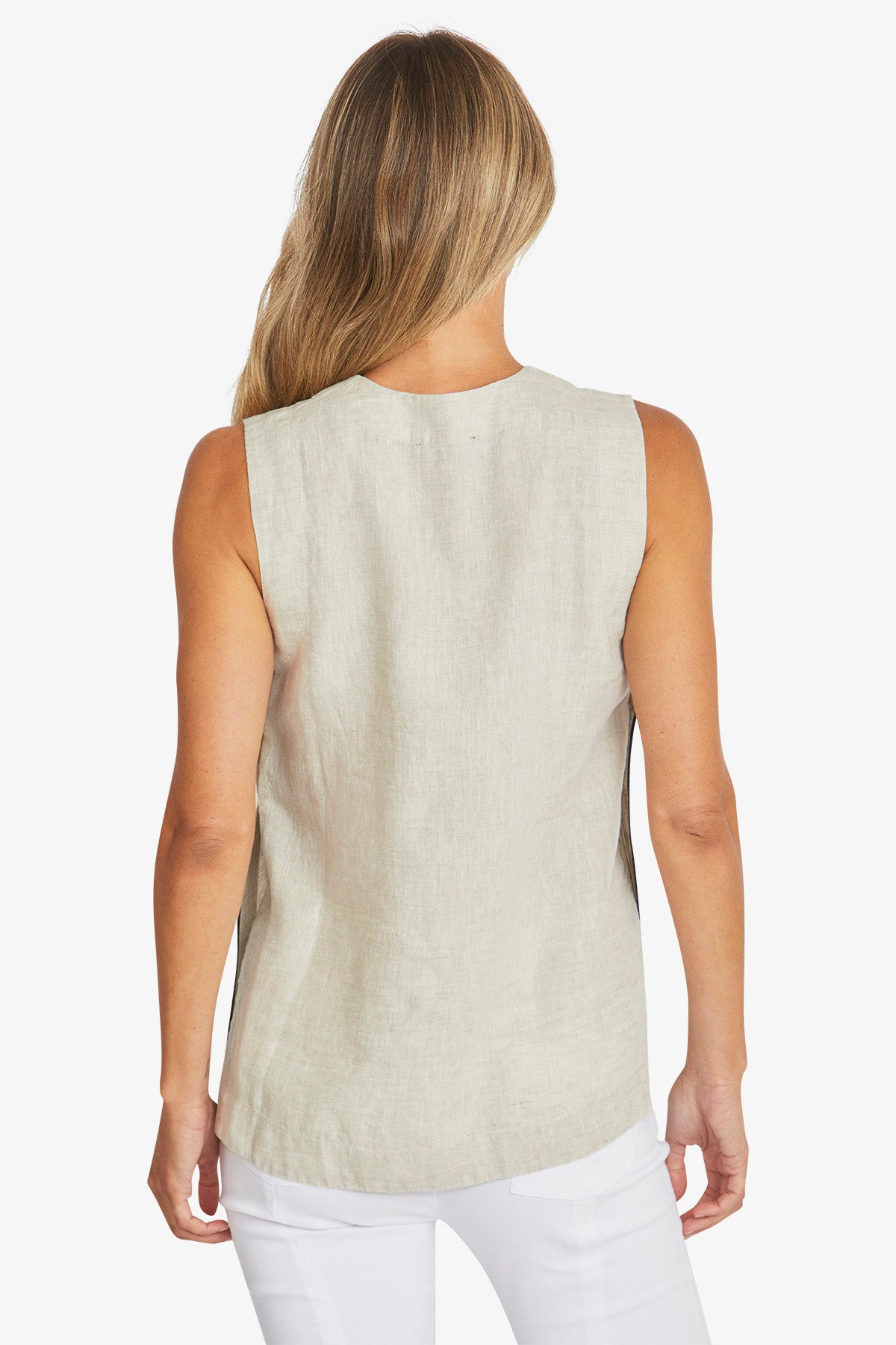 Womens Erin Linen Top Beige P595327