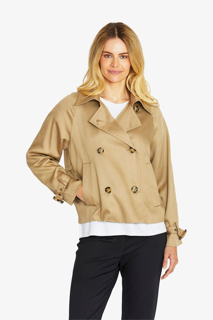 Womens Evans Crop Trench Beige P605425