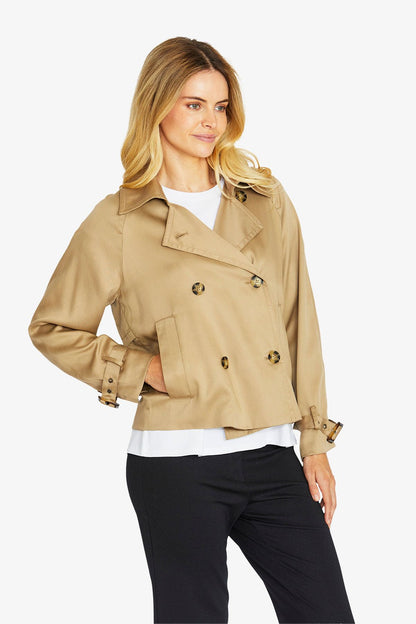Womens Evans Crop Trench Beige P605425