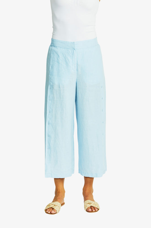 Gaby Linen Button Culotte in Nordic