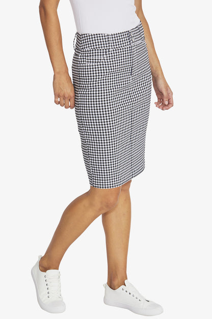 Womens Gingham Skirt Black P595601