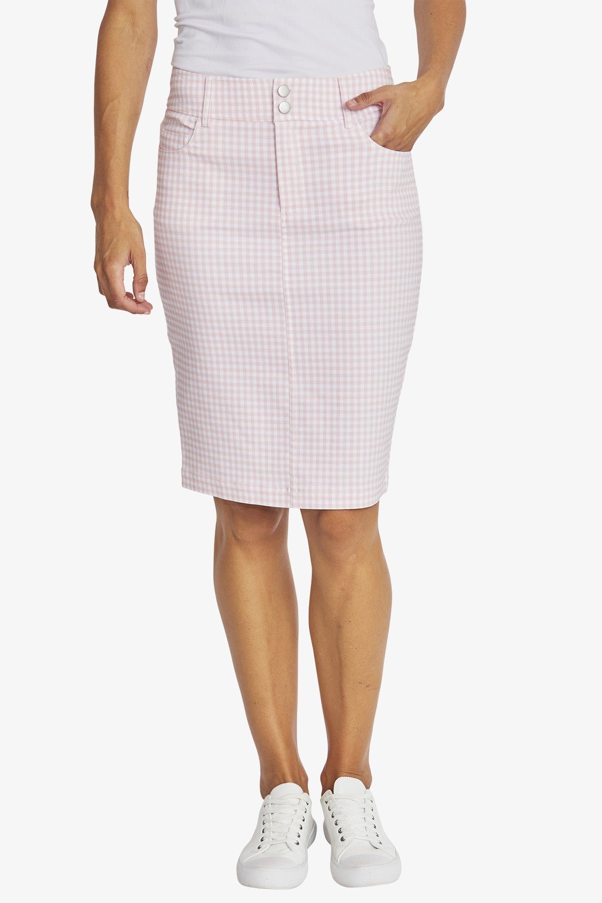 Womens Gingham Skirt Pink P595601