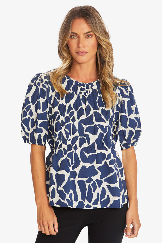 Womens Giraffe Top Blue P595350