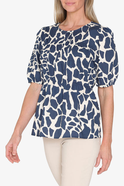 Womens Giraffe Top Blue P595350
