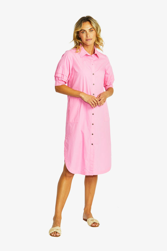 Harley Shirt Dress in Bubblegum