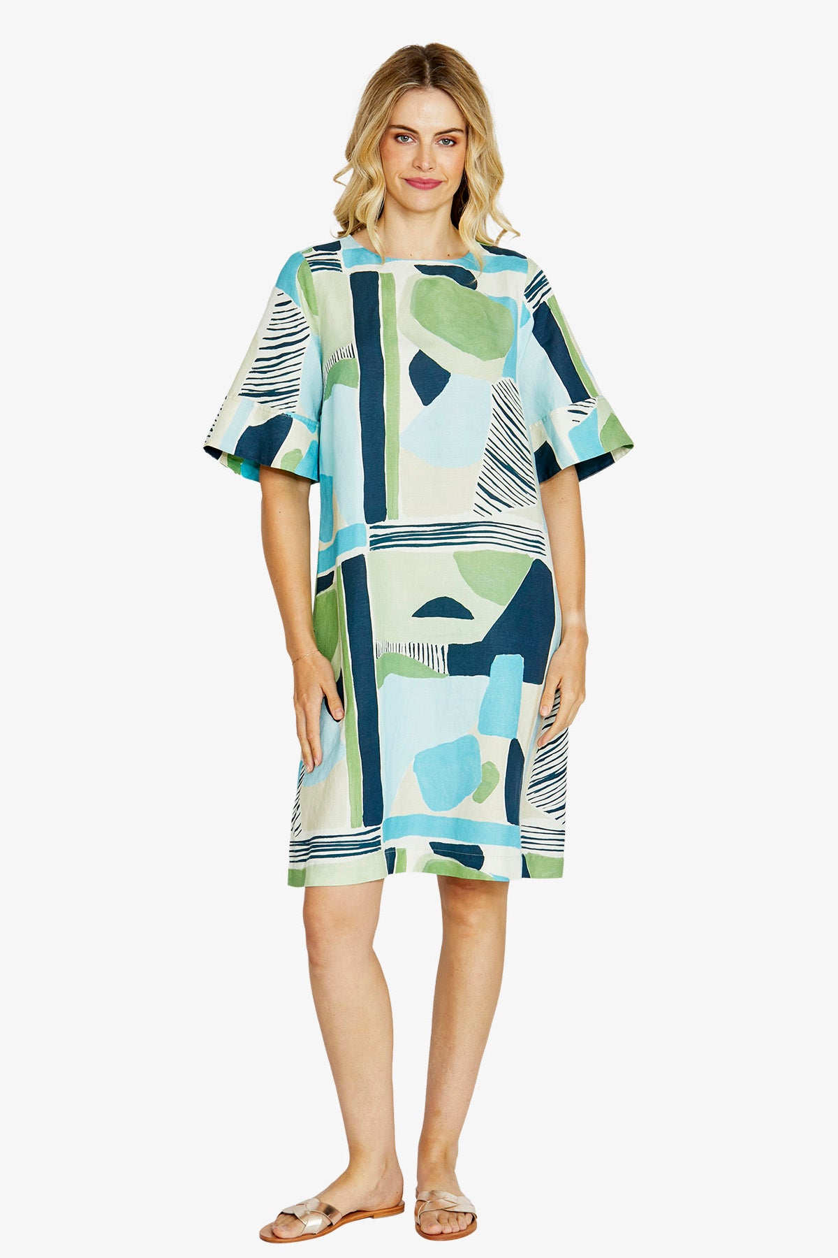 Womens Hazel Sslv Print Dress Multicolor P615527