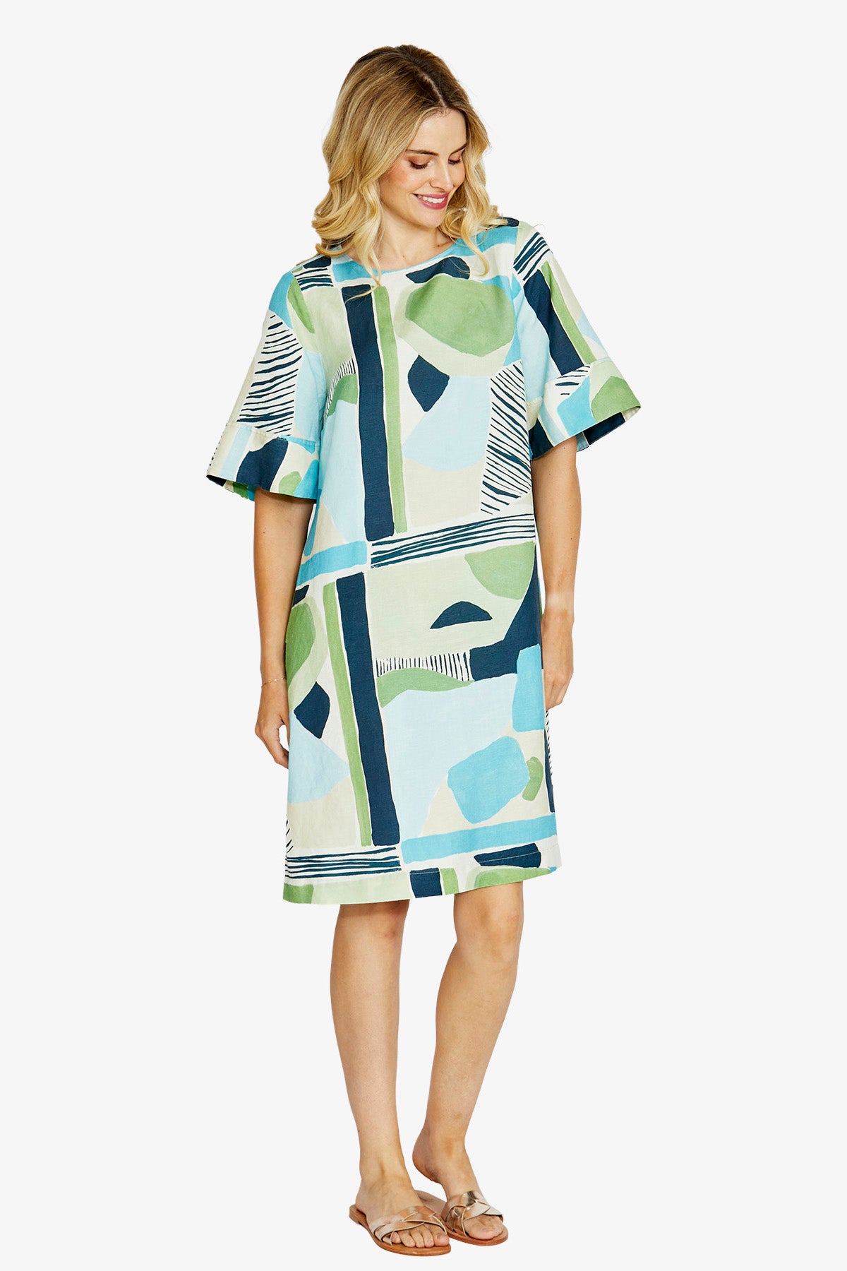 Womens Hazel Sslv Print Dress Multicolor P615527