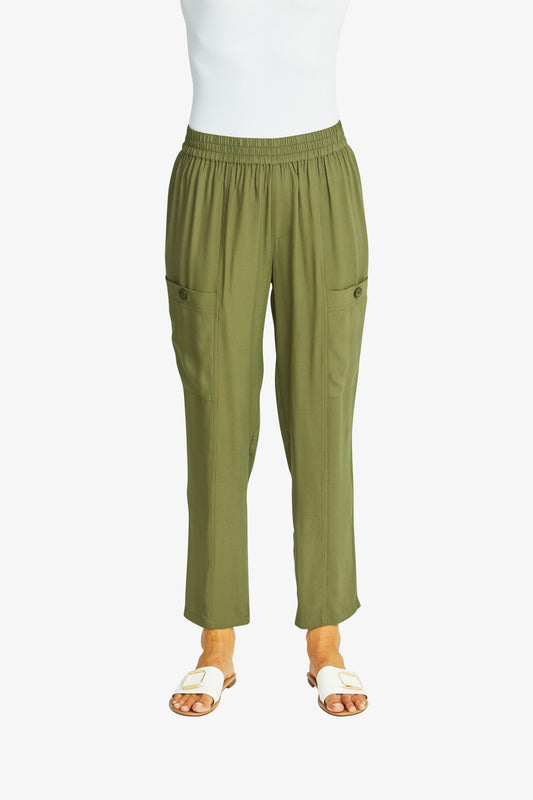 Helen Slinky Cargo Pant in Khaki