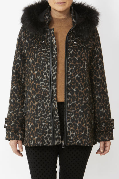 Women's Hooded Duffle Coat in Print