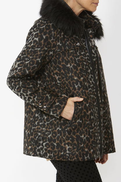 Women's Hooded Duffle Coat in Print