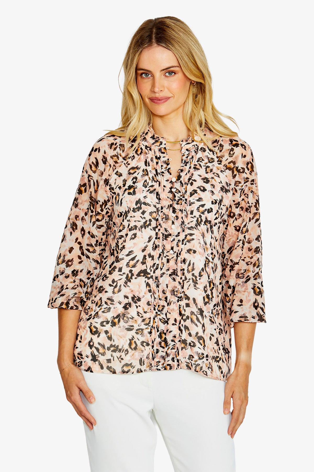 Womens Jaguar Prt Lslv Blouse Multicolor P615352