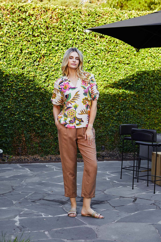 Womens Karlirelaxedtaperedpant Brown P615714