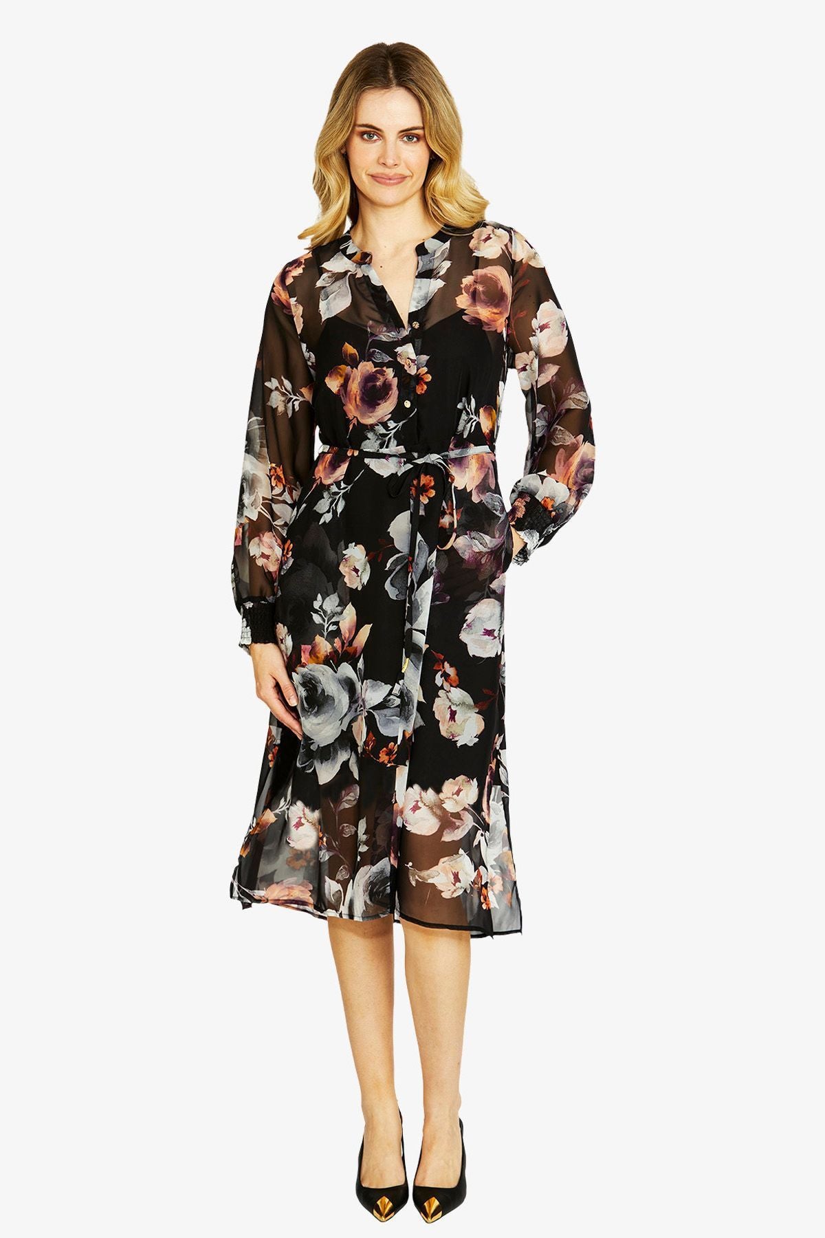 Womens Katie Button Midi Dress Multicolor P605520