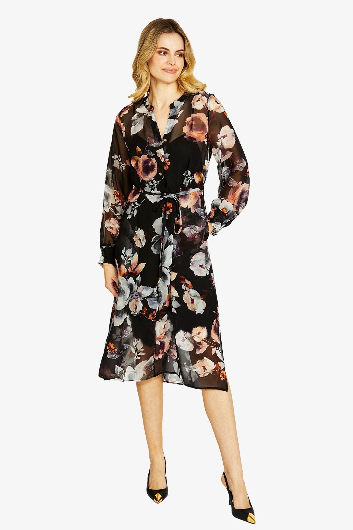 Womens Katie Button Midi Dress Multicolor P605520