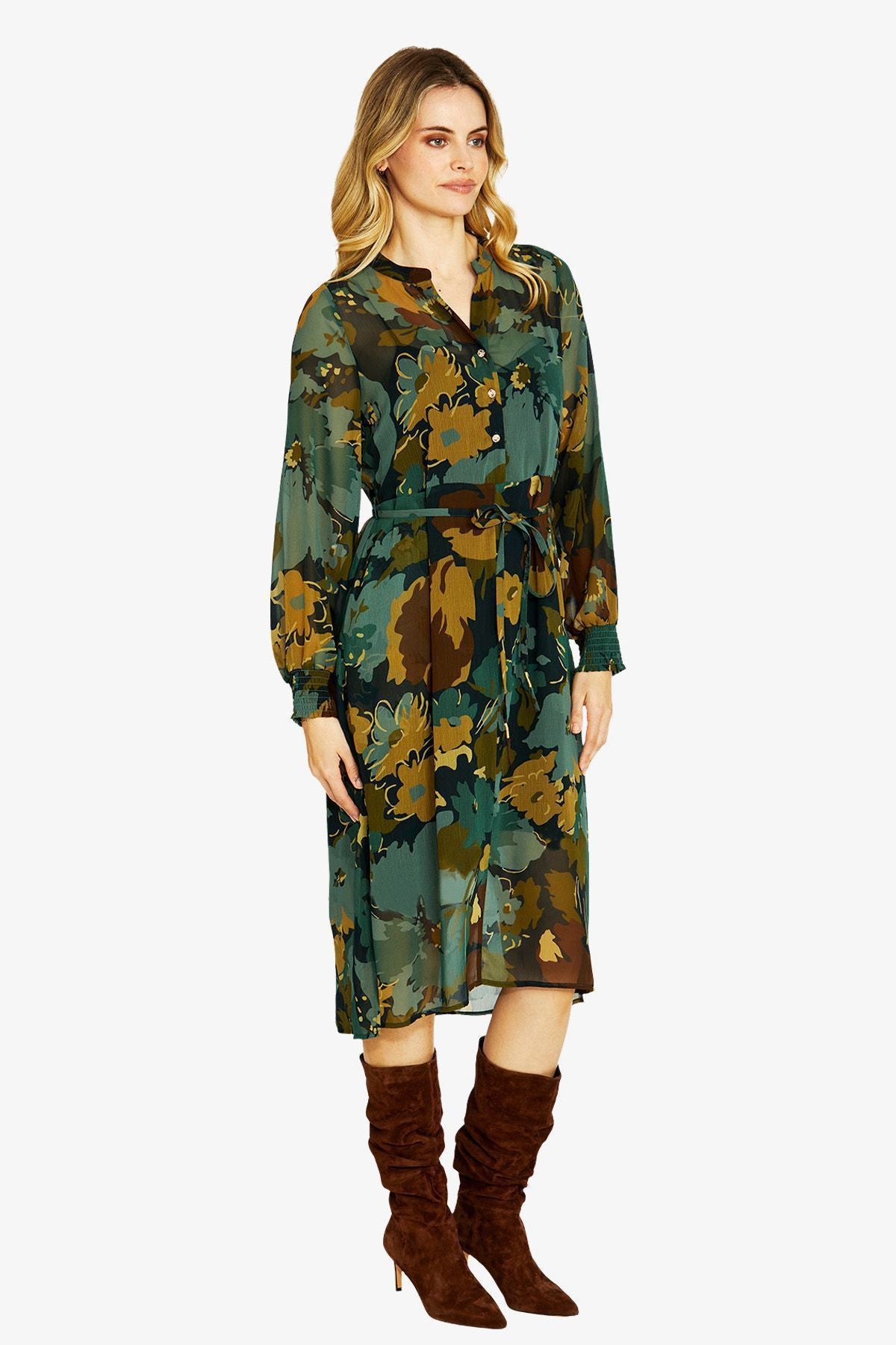 Womens Katie Button Midi Dress Multicolor P605520