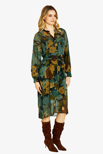 Womens Katie Button Midi Dress Multicolor P605520