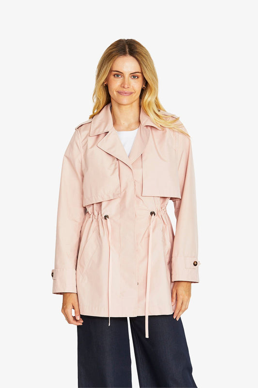 Womens Kendra Crop Trench Coat Pink P605415