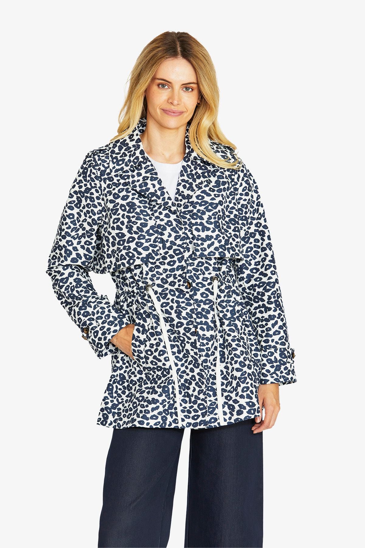Womens Kendraanimal Trenchcoat Navy P605428