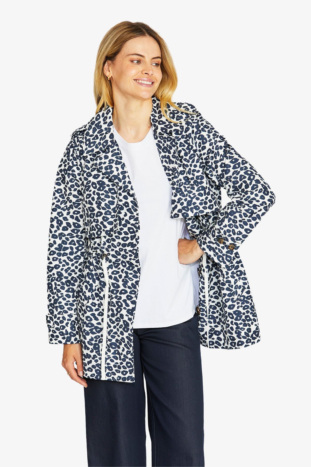 Womens Kendraanimal Trenchcoat Navy P605428