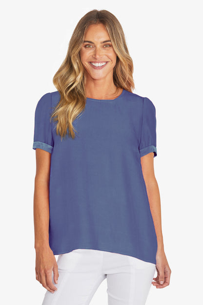 Womens Kira Slinky Top Blue P595358