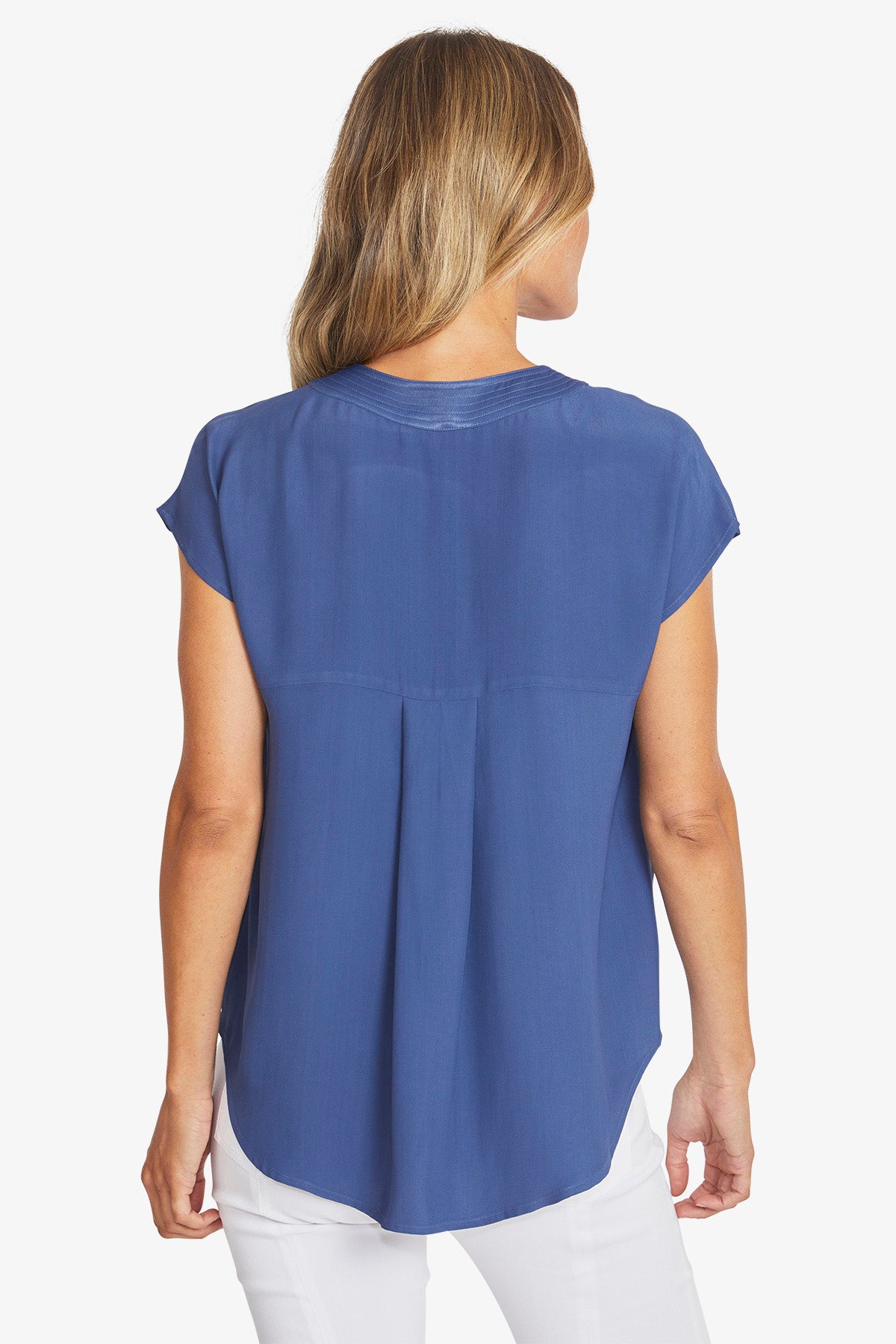 Womens Kira Slinky V Neck Top Blue P595357