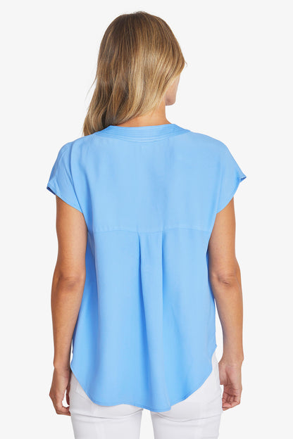 Womens Kira Slinky V Neck Top Blue P595357