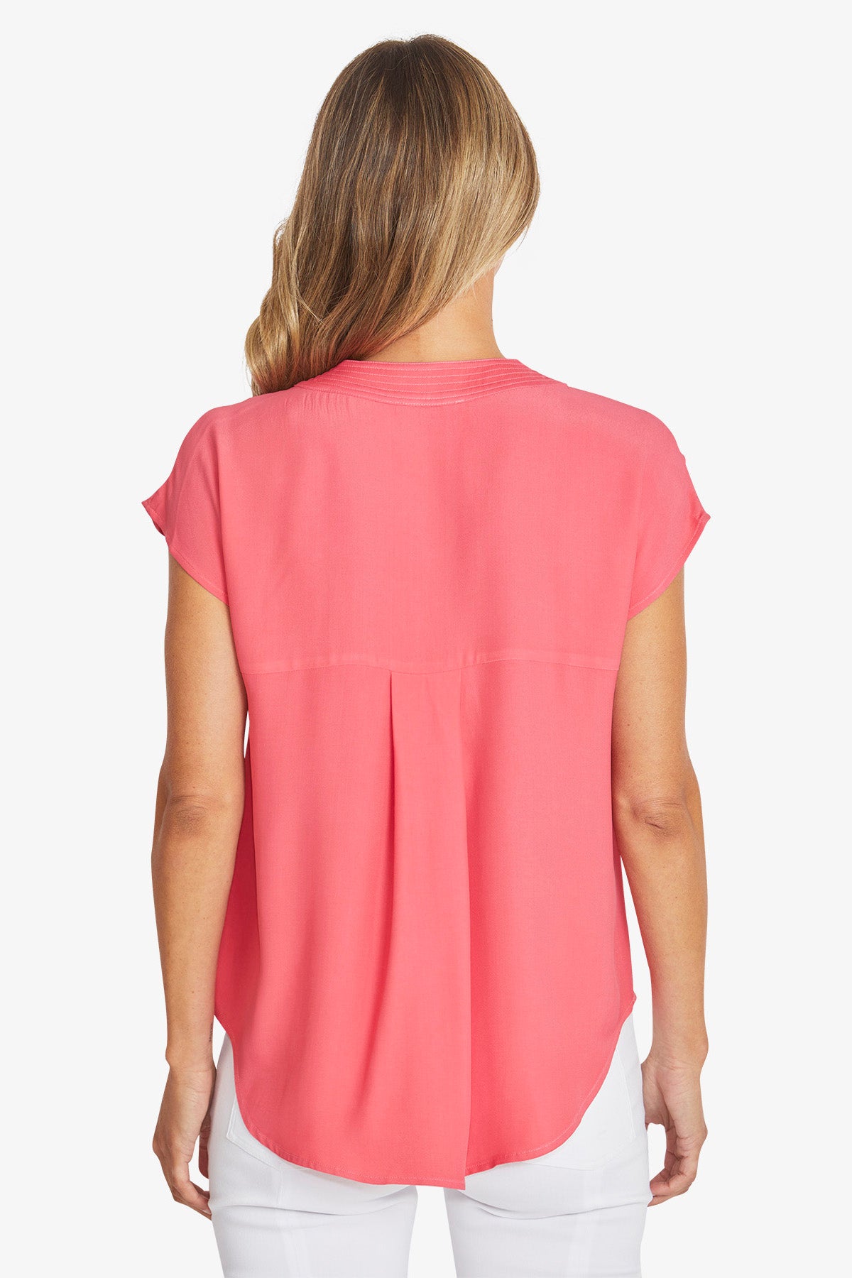 Womens Kira Slinky V Neck Top Pink P595357