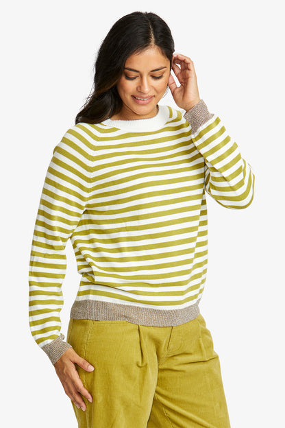 Kylie Stripe Pullover in Green