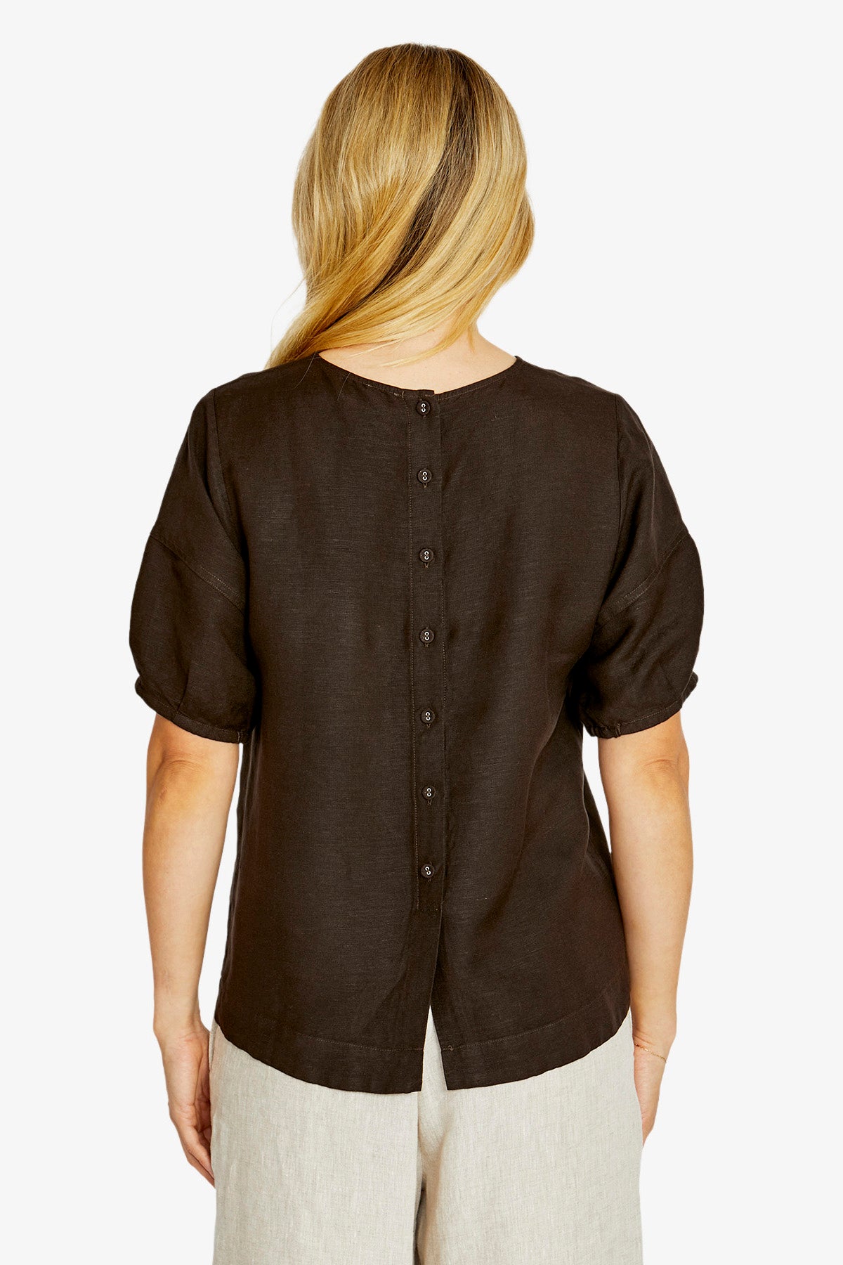 Womens Layla Sslv Buttonbacktop Brown P615317