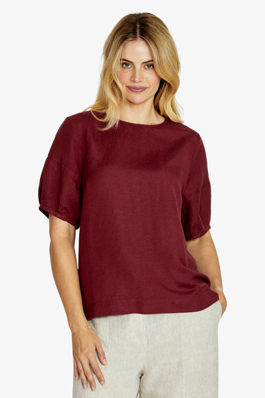 Womens Layla Sslv Buttonbacktop Red P615317