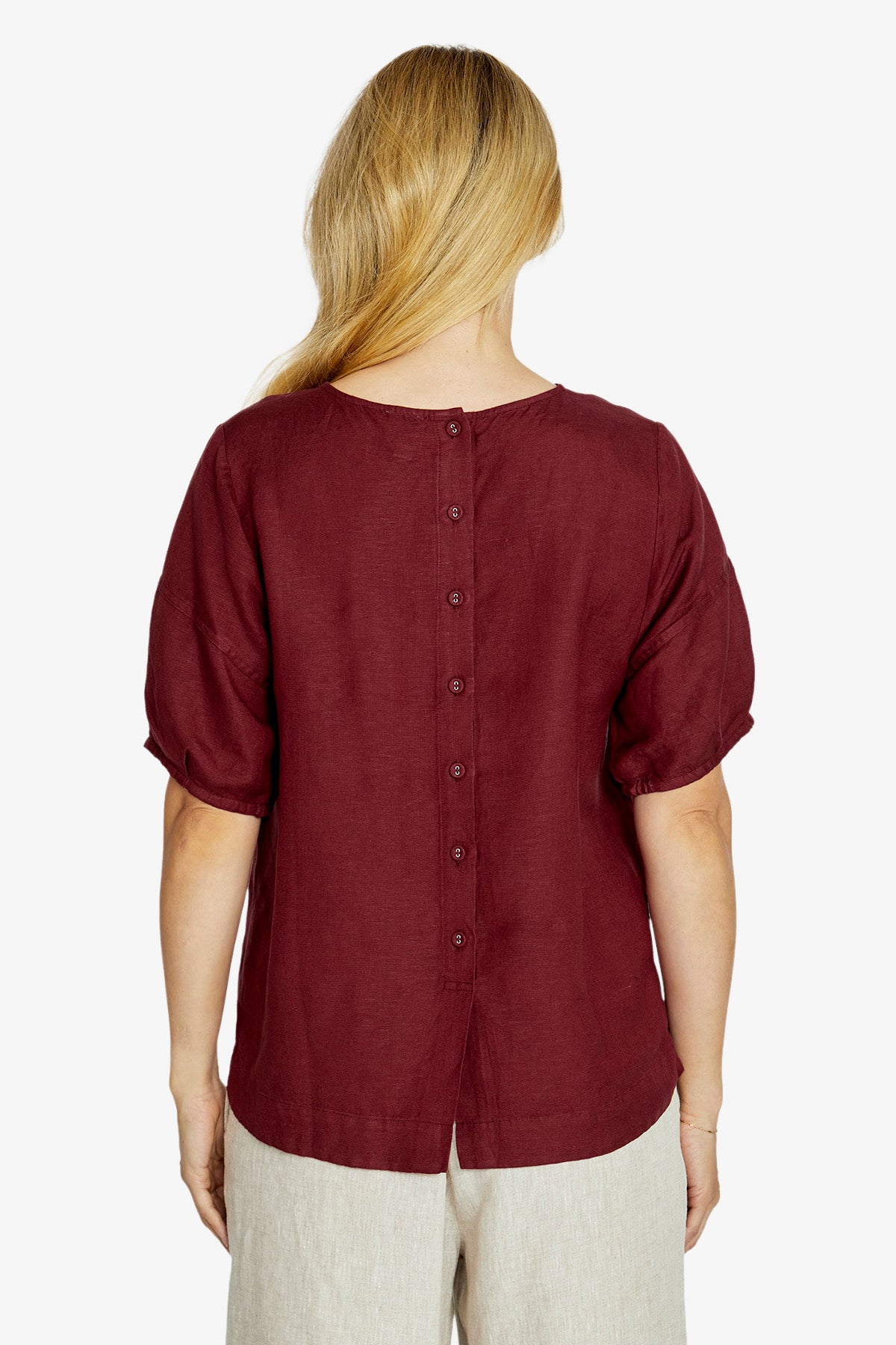 Womens Layla Sslv Buttonbacktop Red P615317