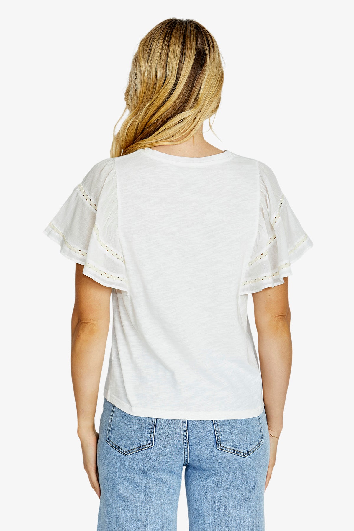 Womens Lena Ric Rac T Shirt White P615201