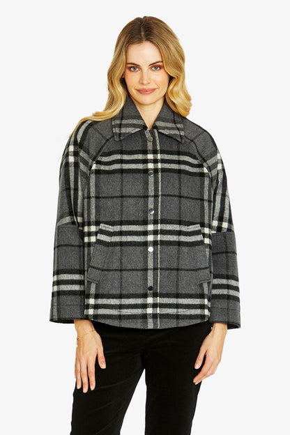 Womens Lennon Crop Swing Coat Grey P605414
