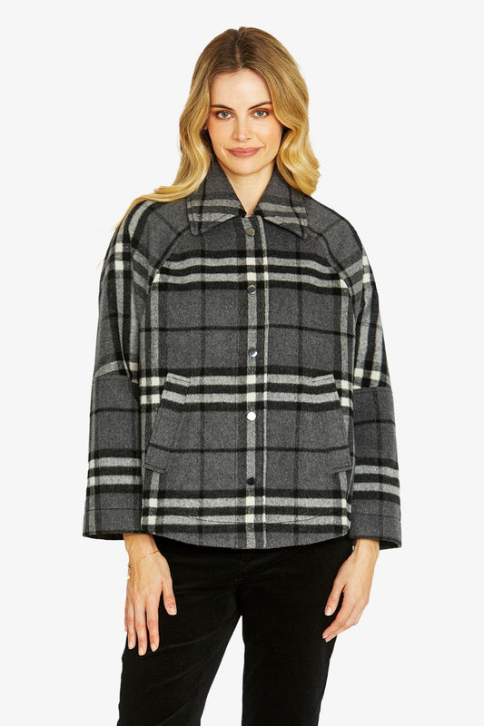 Womens Lennon Crop Swing Coat Grey P605414