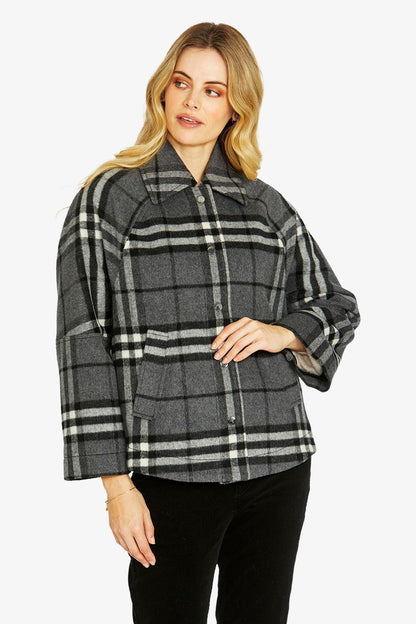 Womens Lennon Crop Swing Coat Grey P605414