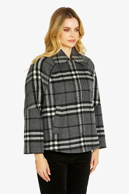 Womens Lennon Crop Swing Coat Grey P605414