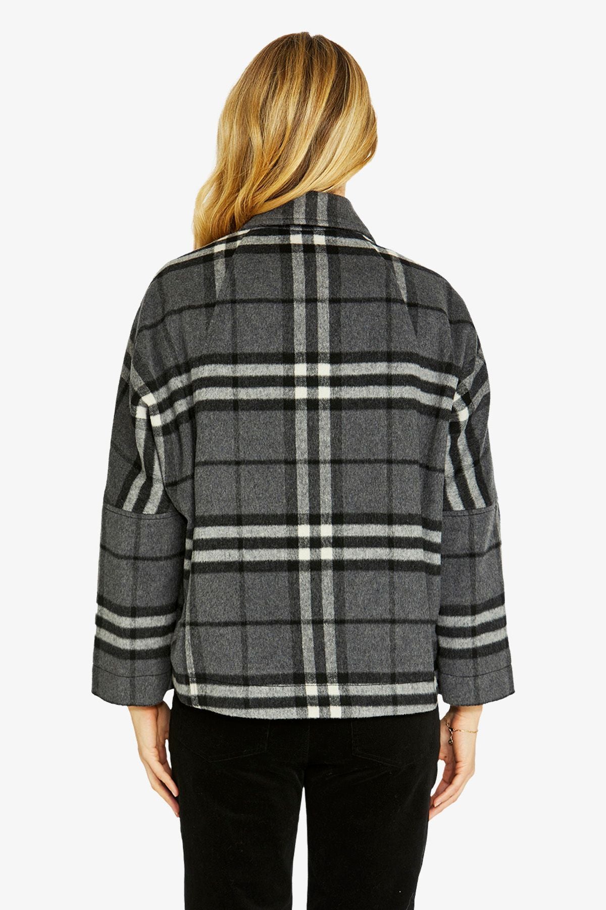 Womens Lennon Crop Swing Coat Grey P605414