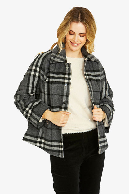 Womens Lennon Crop Swing Coat Grey P605414
