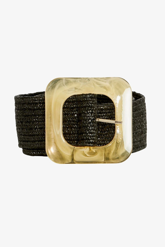 Womens Lilli Stretch Resin Belt Black P615ac4