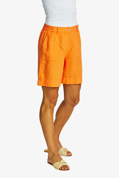 Women's Linen Shorts in Jaffa Orange | Mila