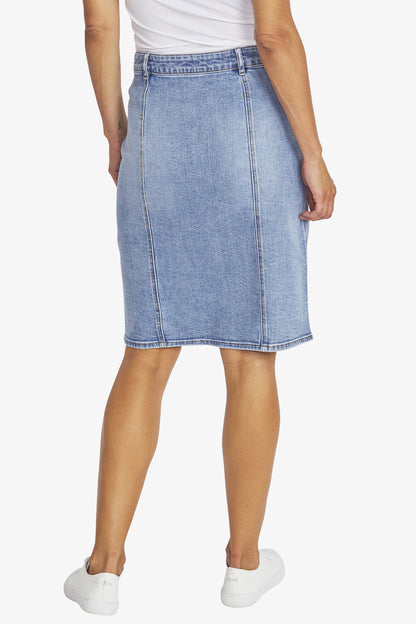 Logan Denim Skirt in Mid Wash